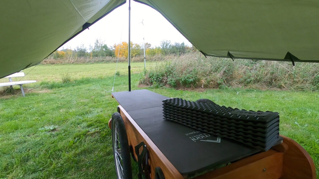 TARP AND BIKE CAMPER